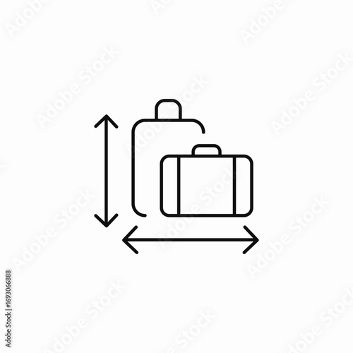 baggage size limits icon sign vector