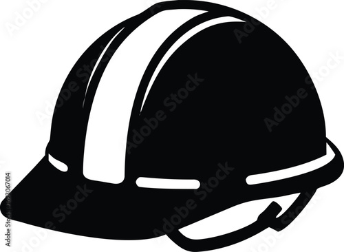 Safety Helmet Silhouette Vector Icon