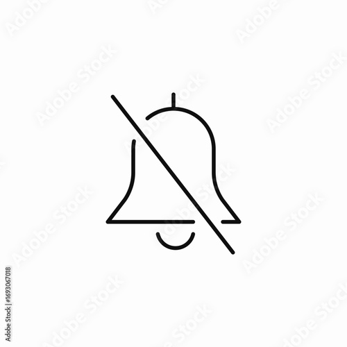 bell with slash icon sign vector