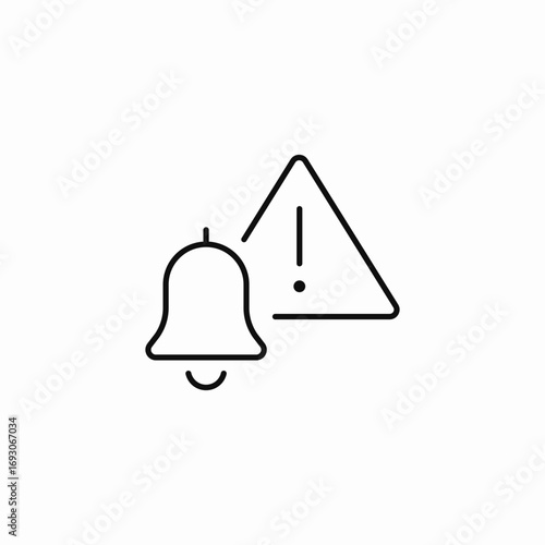 bell with warning icon sign vector