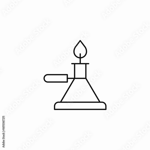 bunsen burner flame icon sign vector