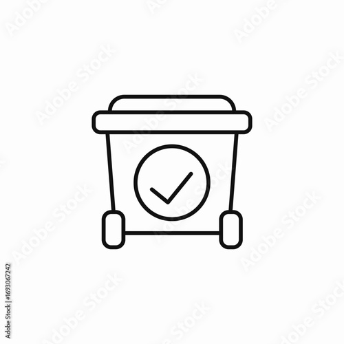 checked bin icon sign vector