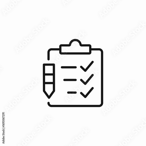 clipboard checklist completed icon sign vector