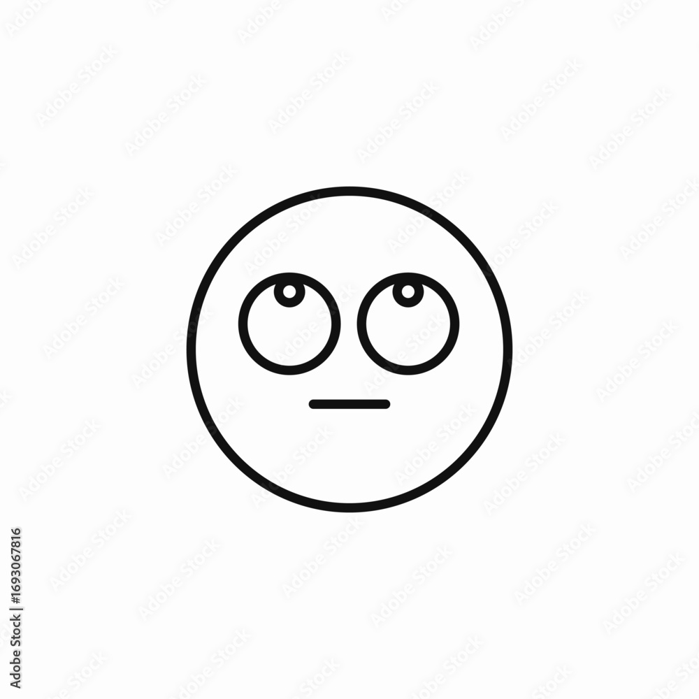 Fototapeta premium eye roll indifference icon sign vector