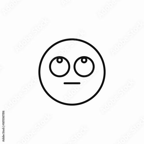eye roll indifference icon sign vector