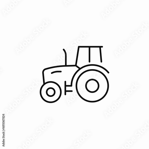 farm tractor vehicle icon sign vector