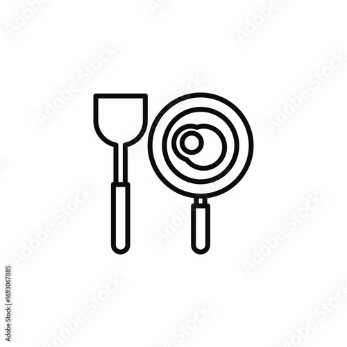 frying pan spatula icon sign vector