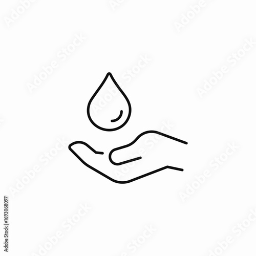 hand holding water saving icon sign vector