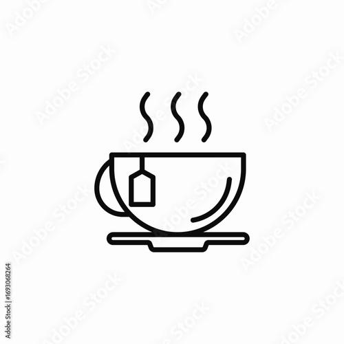 hot tea cup icon sign vector