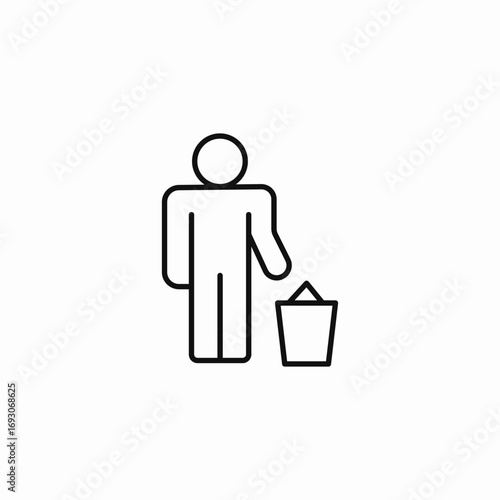 man littering icon sign vector