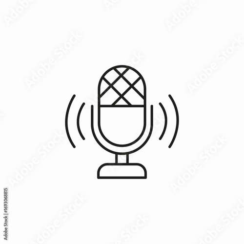 microphone voice broadcast icon sign vector
