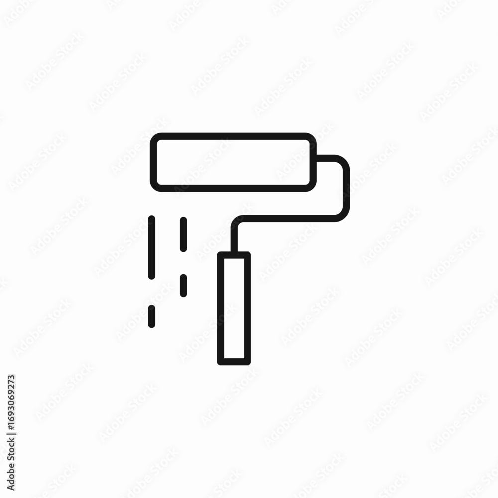 paint roller tool icon sign vector