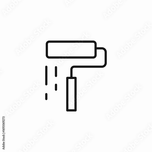 paint roller tool icon sign vector
