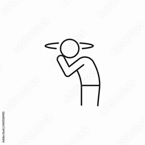 person dizzy head icon sign vector