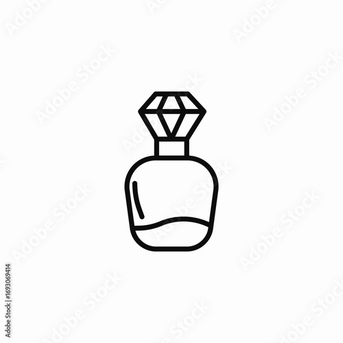 perfume bottle diamond icon sign vector