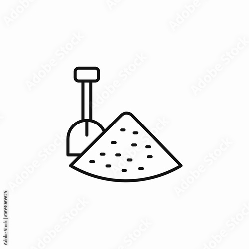 pile sand shovel icon sign vector