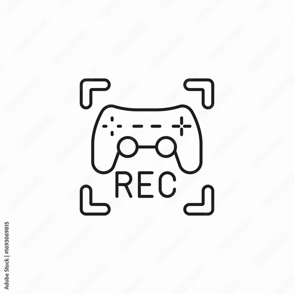 rec record video icon sign vector
