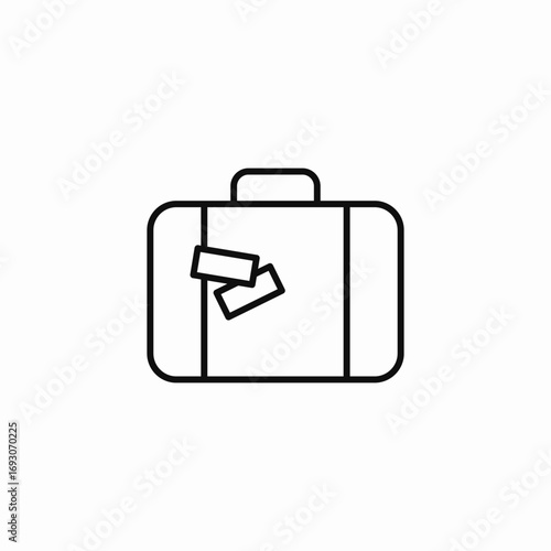 single suitcase baggage icon sign vector