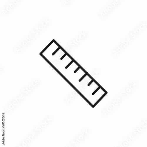 straight ruler tool icon sign vector