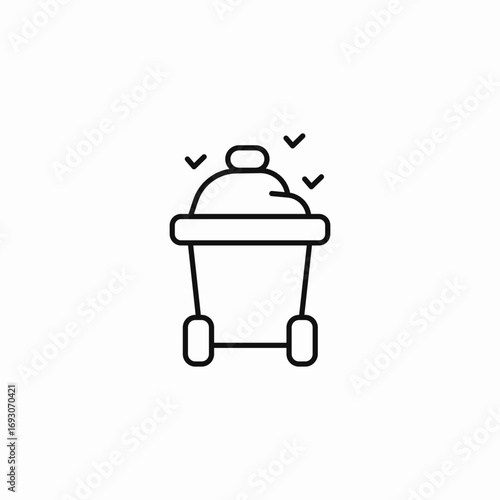 stinky waste bin icon sign vector