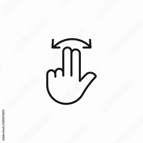 two fingers swiping icon sign vector