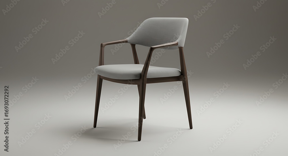 Obraz premium Elegant armchair with wooden frame offers modern comfort for stylish homes and professional office spaces