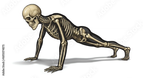 Human skeleton in plank pose