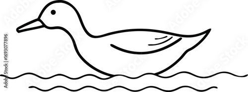 Vector illustration of a cartoon bird silhouette with a black eye, perfect for a logo design or tattoo art