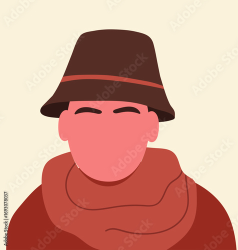 Abstract male portrait. Modern trendy fashion man. Hand drawn vector illustration.