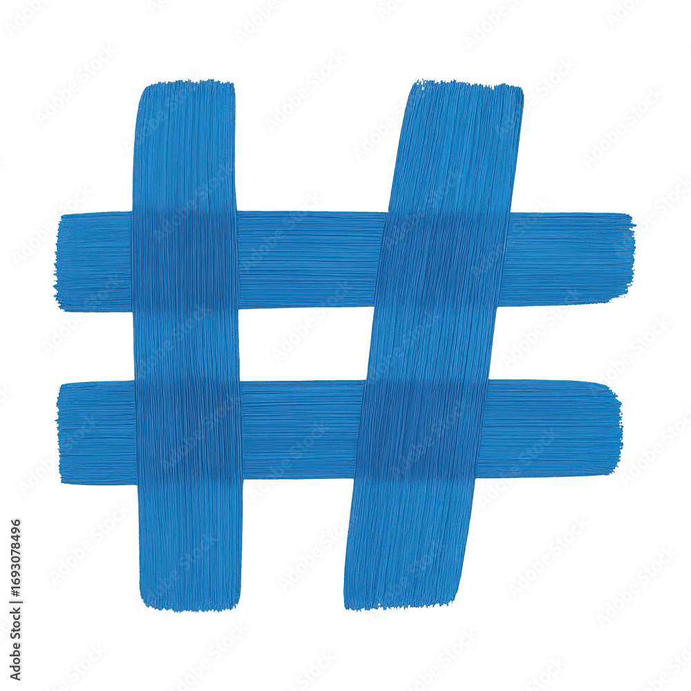 Obraz premium PNG Blue textured hashtag symbol