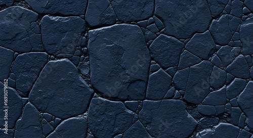 Dark Blue Cracked Stone Texture