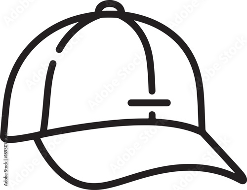 Baseball cap icon minimalist vector illustration athletic headwear fashion accessory template clothing apparel