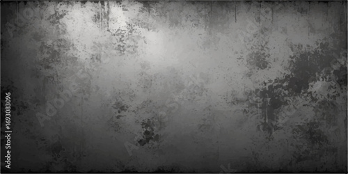 Dark, vintage, and aged metal grunge texture with a rough concrete background