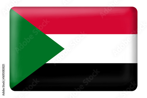 Free Download Sudanese flag square button shape on transparent background. Flag, travel, country, national, language, sudan, presentation, business, education, web, design, element, sticker, 3D, print, png. - GFXLoad