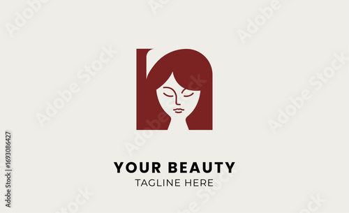 Minimal logo woman beauty with letter N. Feminine, body treatment and modern logo concept.