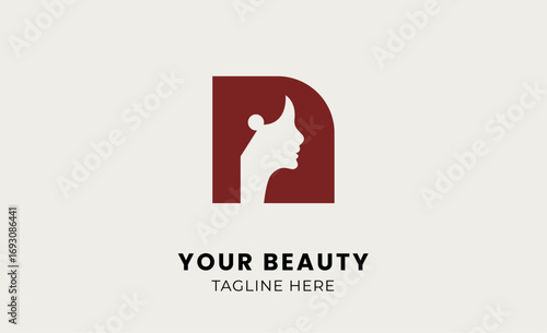 Minimal logo woman beauty with letter N. Feminine, modern and body treatment logo concept.