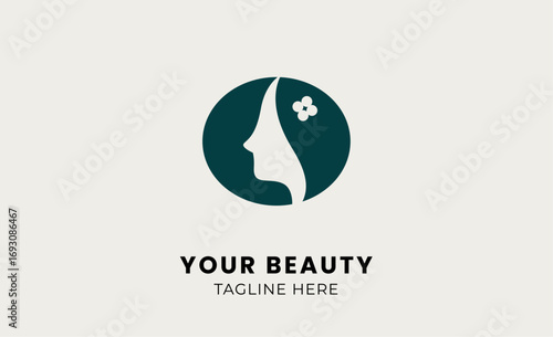 Minimalist logo woman beauty with letter O. Feminine, body treatment and modern logo concept.
