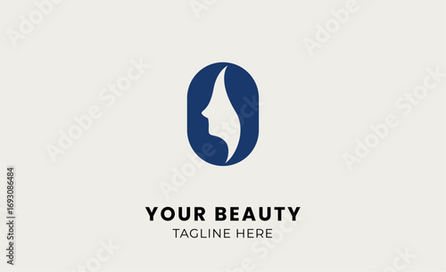 Minimal logo woman beauty with letter O. Feminine, modern and body treatment logo concept.