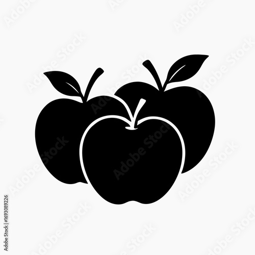Vector art of three apples, a simple and elegant design for various purposes, such as food or nature related themes