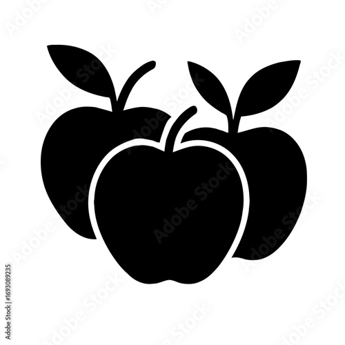 Vector art of three apples, a delightful illustration of a trio of fresh fruits, ideal for designs related to healthy eating and lifestyle