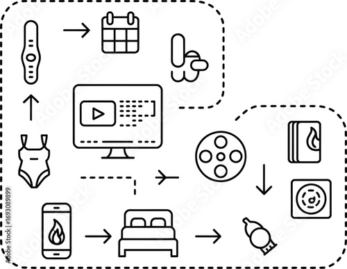 Conceptual illustration of a fertility journey and family planning process