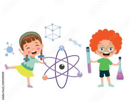 Young Scientists Experimenting with Chemistry and Science