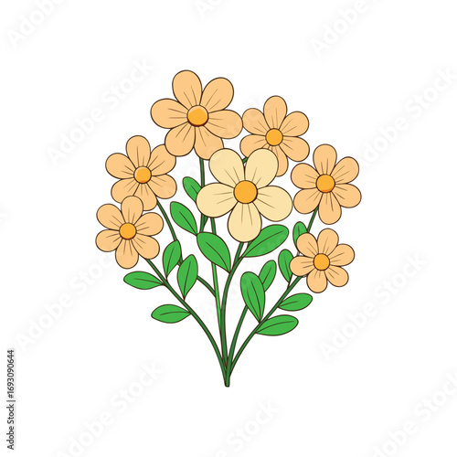 Vibrant wildflower cluster with delicate soft shading on a clean white background banner