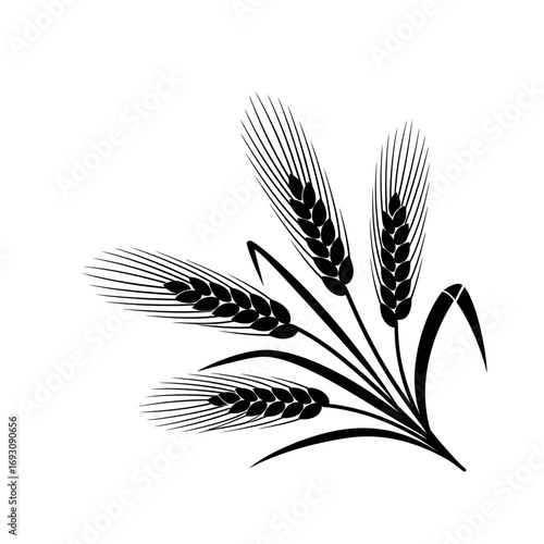 Vector art of a monochrome illustration of a wheat sheaf, showcasing its intricate details and natural beauty in a simple design