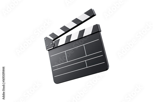 3D rendered movie clapperboard, black and white