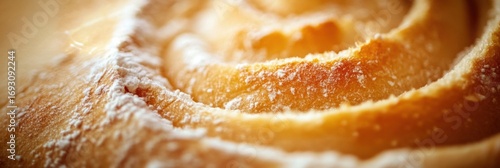 Warm cinnamon roll with sugar glaze sits invitingly on a wooden surface, perfect for breakfast or a sweet treat any time of day