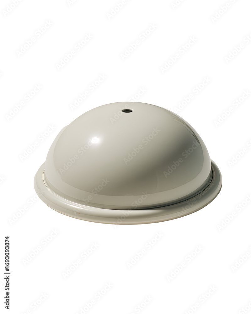 Fototapeta premium Cream-colored, dome-shaped lid, smooth surface, central hole
