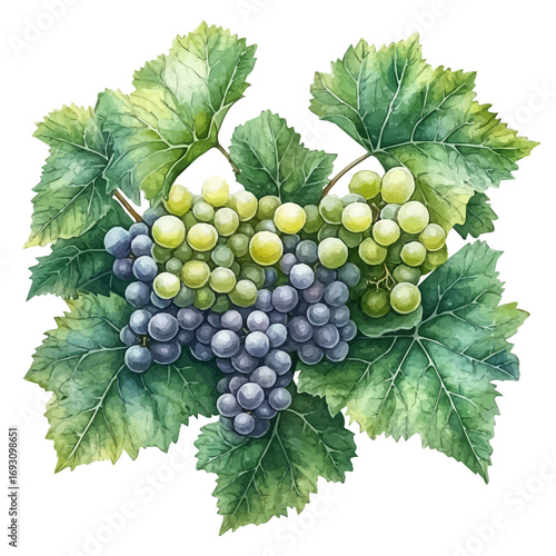 Stuffed Grape Leaves, watercolor illustration vector, isolated on a white background.
