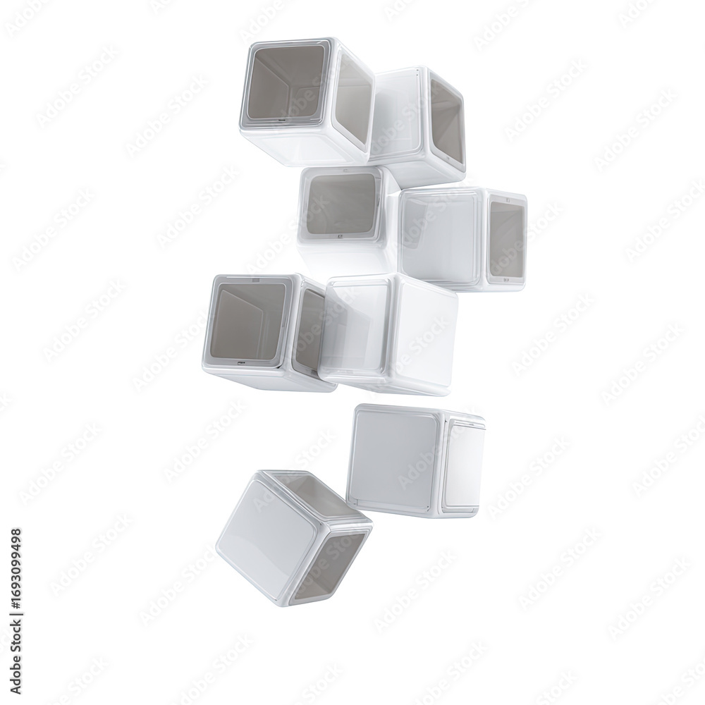 Obraz premium Abstract white cube modular display