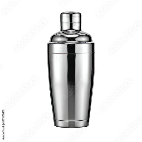 Polished stainless steel cocktail shaker (1)